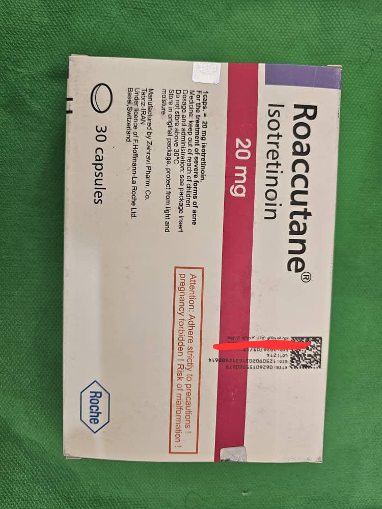 عکس قرص راکوتان خارجی Roche دوز 20 میلیگرم بسته 30 عددی