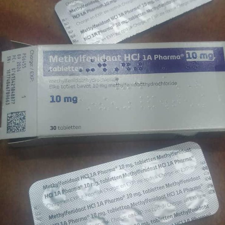 نمای قرص ریتالین آلمانی ۱۰ میلیگرم متیلفنیدات اصل